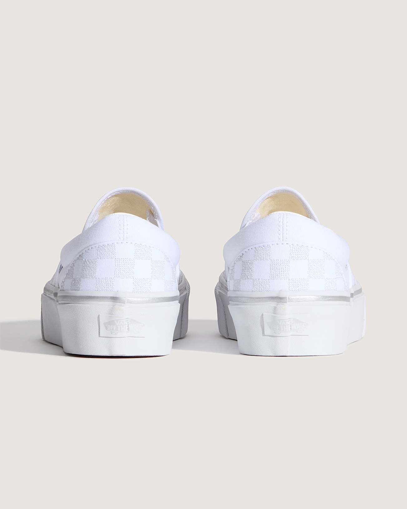 Classic Slip-On Platform Checkerboard Shoes - 4