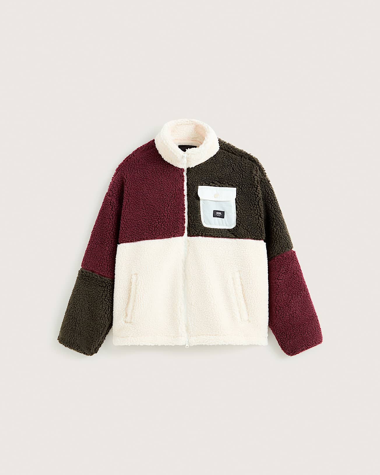 Chaqueta con cremallera integral y bloques de color Wren VANS Burdeos HERO