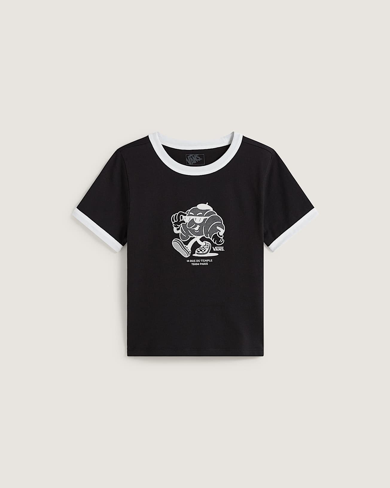 Tshirt Ringer Le Marais Croissant VANS Noir HERO