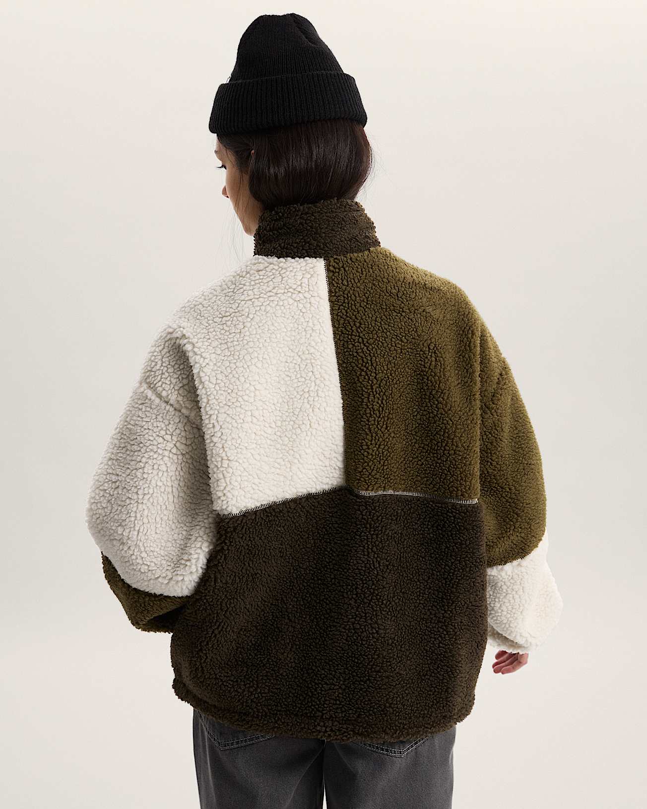 Forro polar de pelo largo con bloques de color Wren - 4