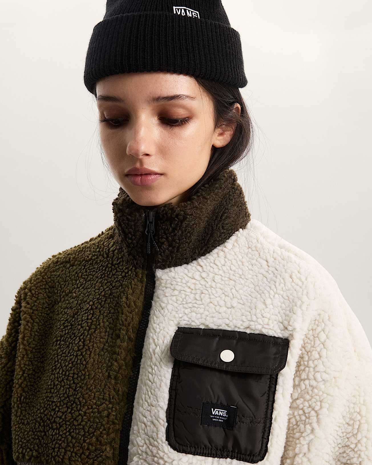 Forro polar de pelo largo con bloques de color Wren - 7