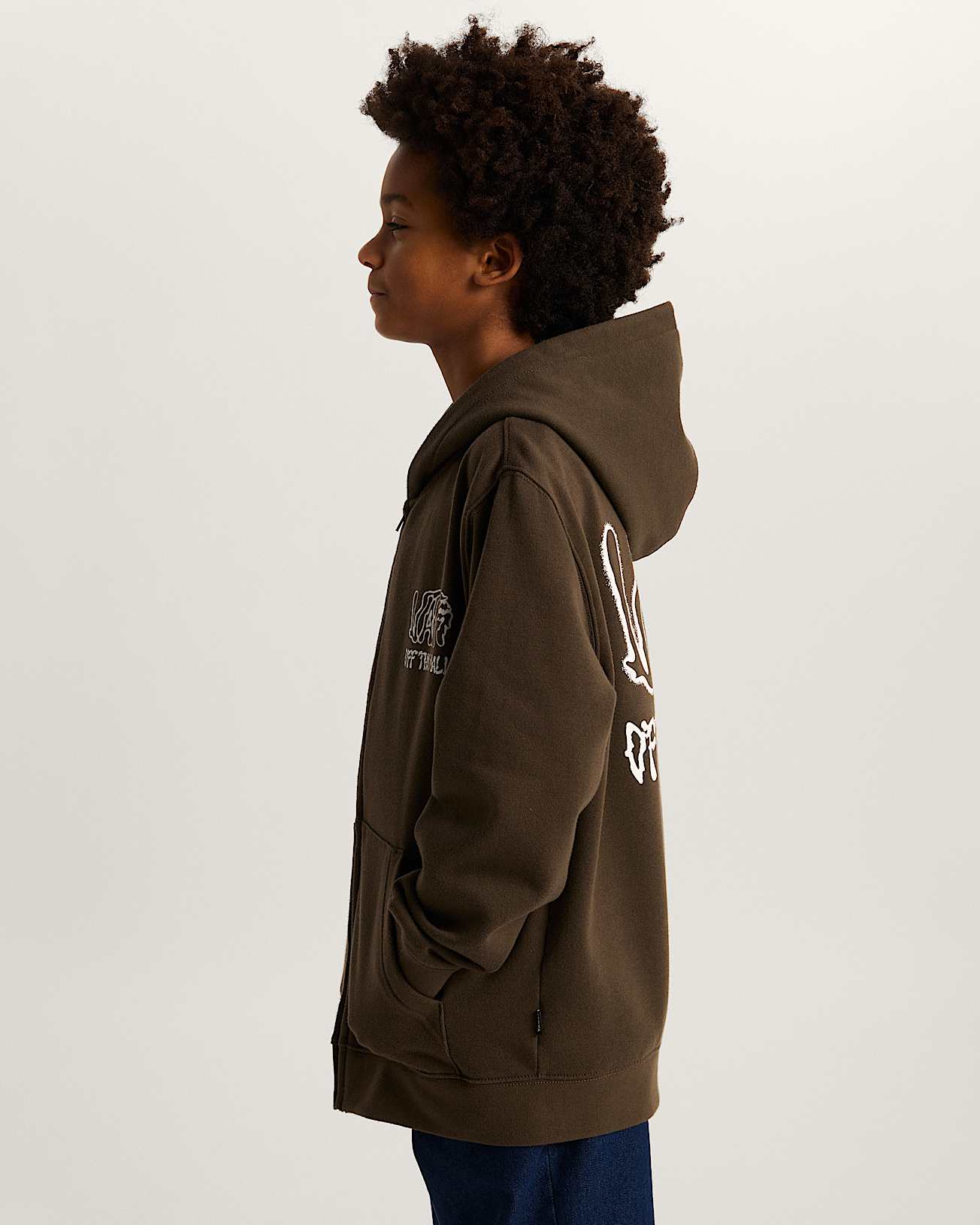 Kinder Rippled Hoodie mit Reiverschluss VANS Braun ALT4