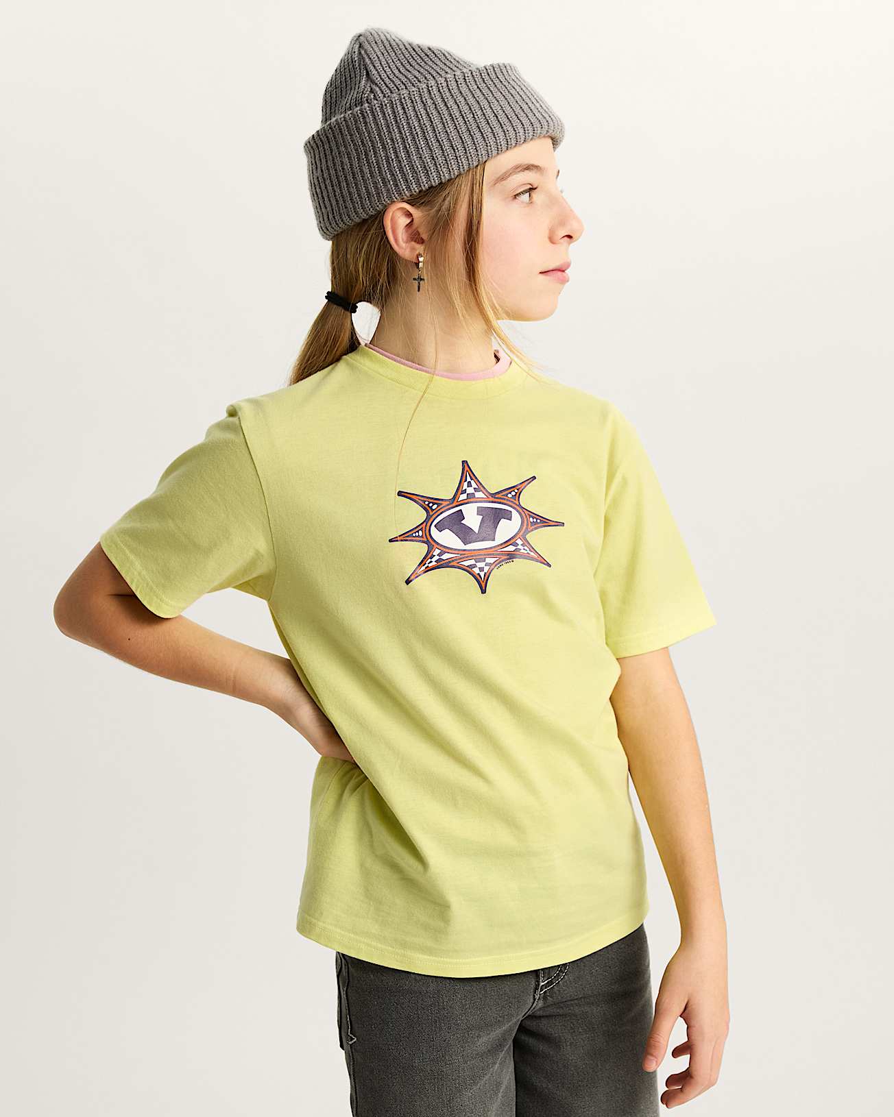 Tshirt Star Checker Enfant 814 ans VANS Jaune ALT2