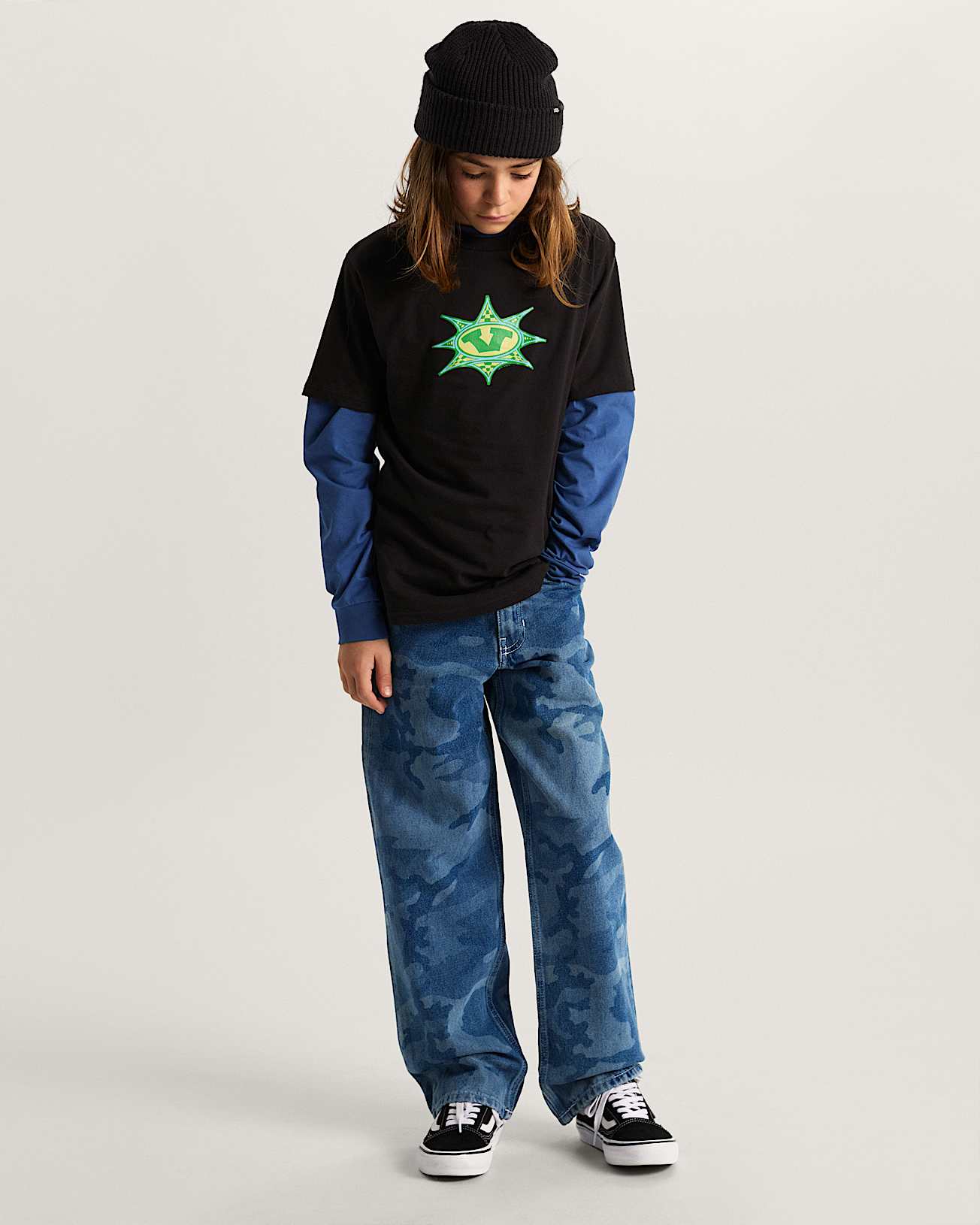 Kids Star Checker TShirt 814 years VANS Black ALT4