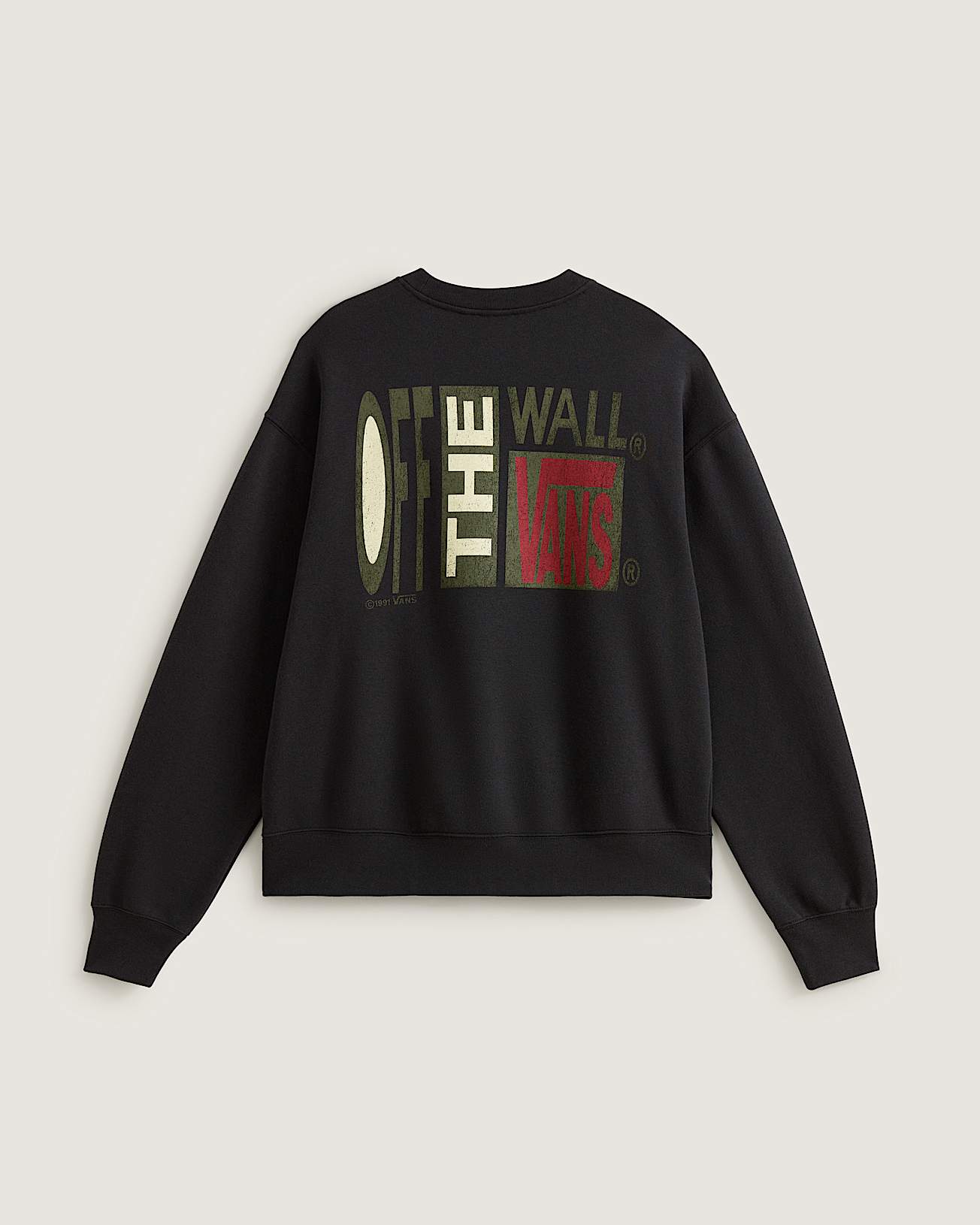 Sweatshirt Stretch Stack Crackle Crew VANS Noir ALT1