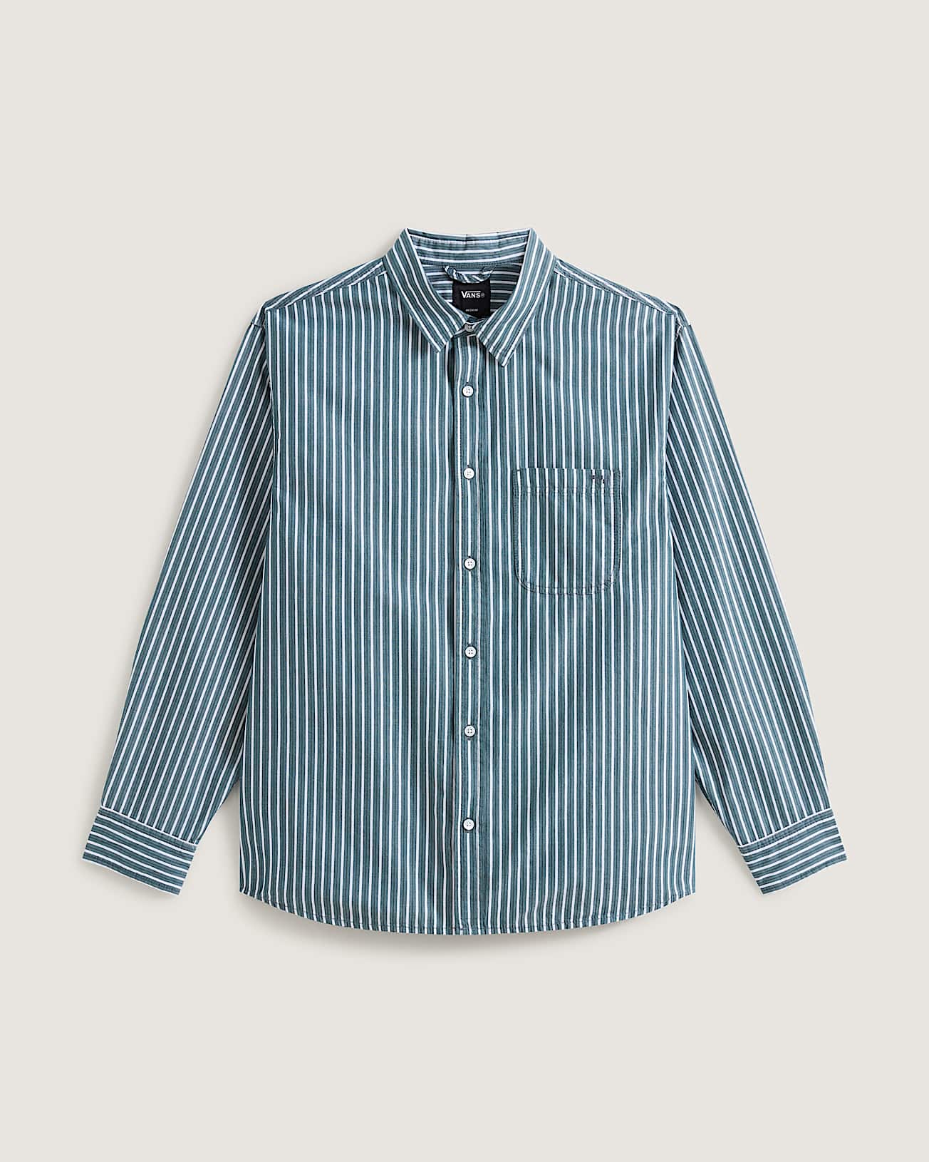 Dobby Stripe LS Shirt Mystic Moss VANS Verde HERO