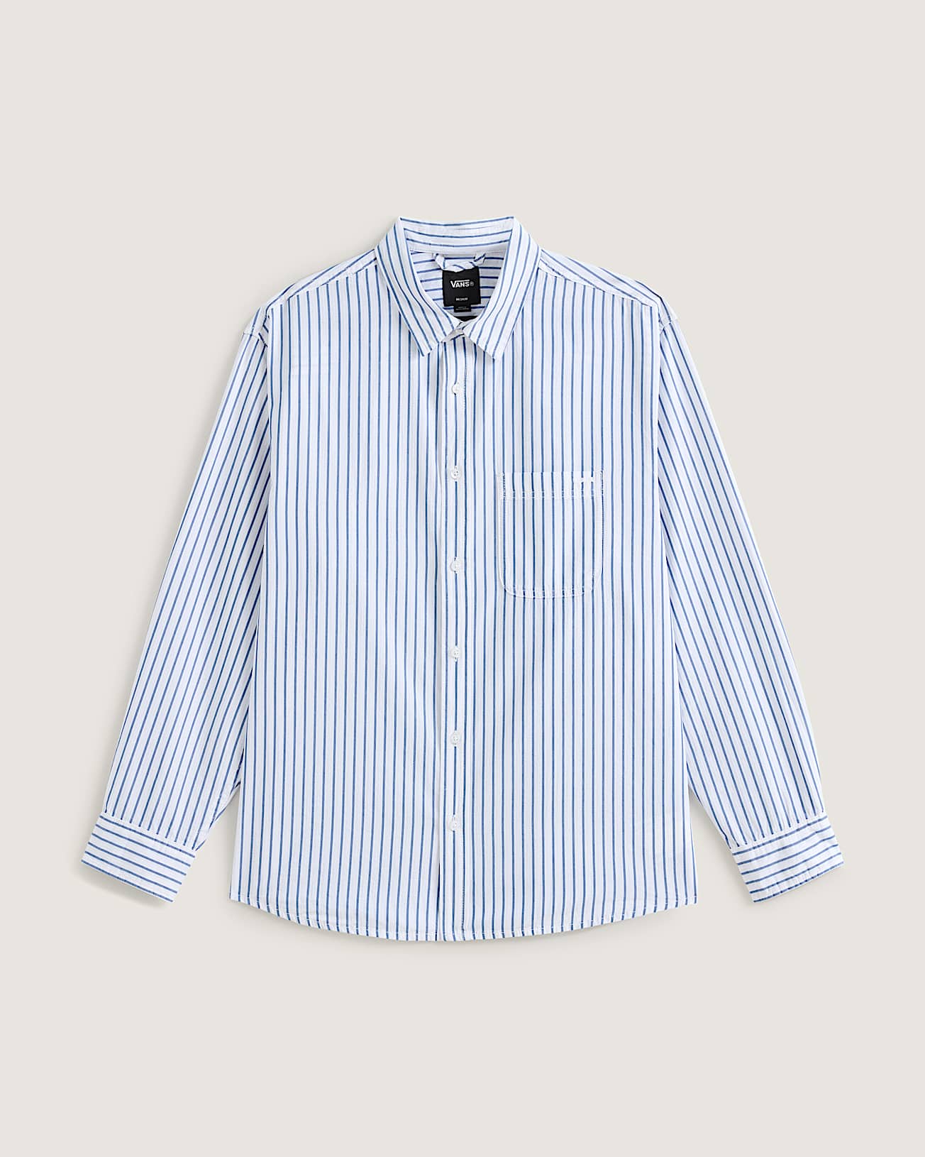 Premium Dobby Stripe Long Sleeve Shirt VANS White HERO