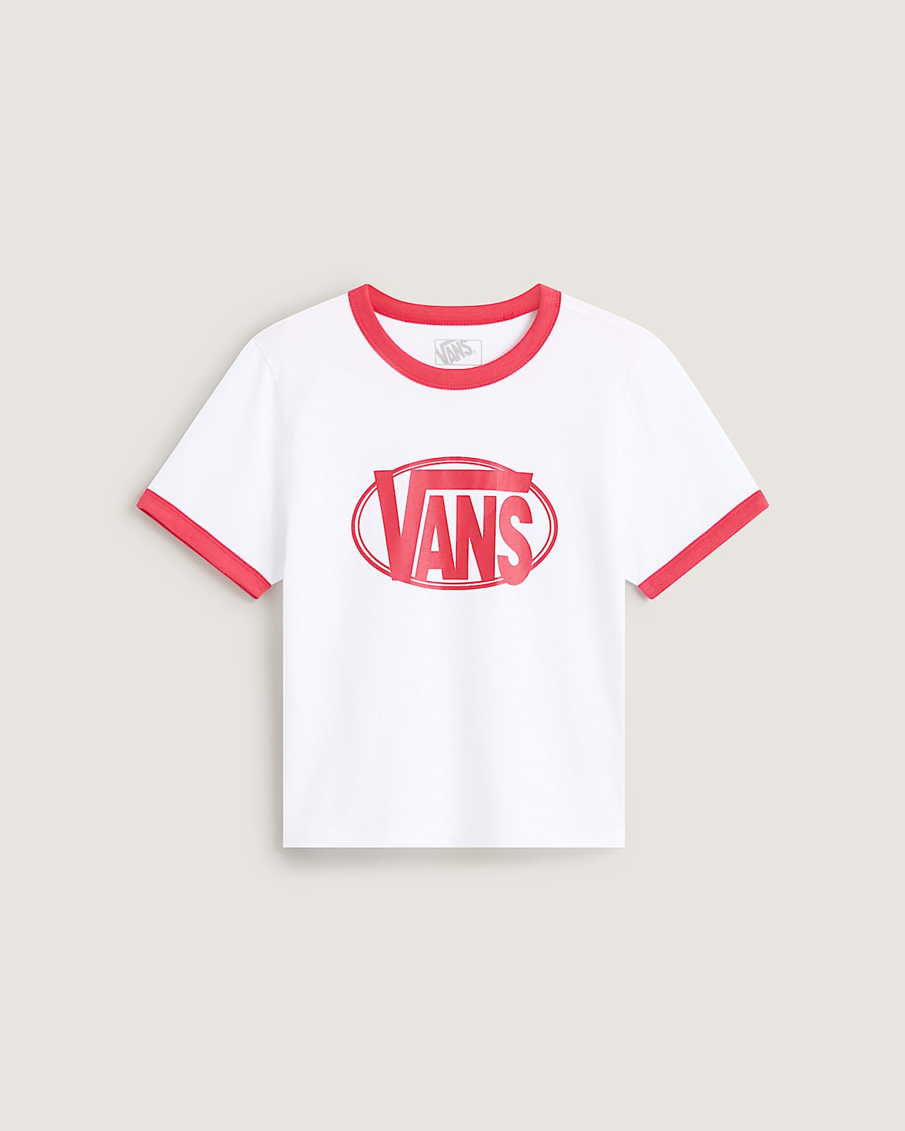 Center Chest Ringer Tee VANS Wit HERO