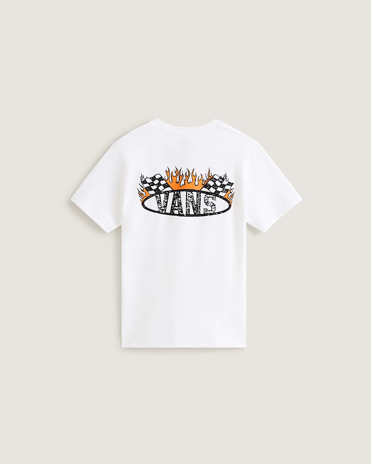 Camiseta de nio Racing Flames 814 aos VANS Blanco ALT1