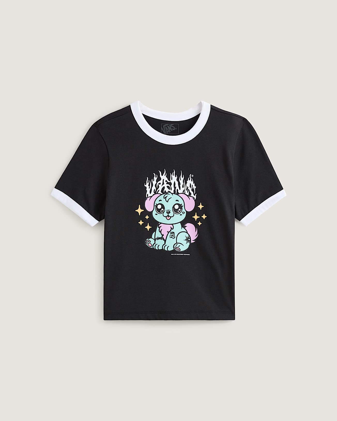 Puppy Ringer Tee VANS Zwart HERO