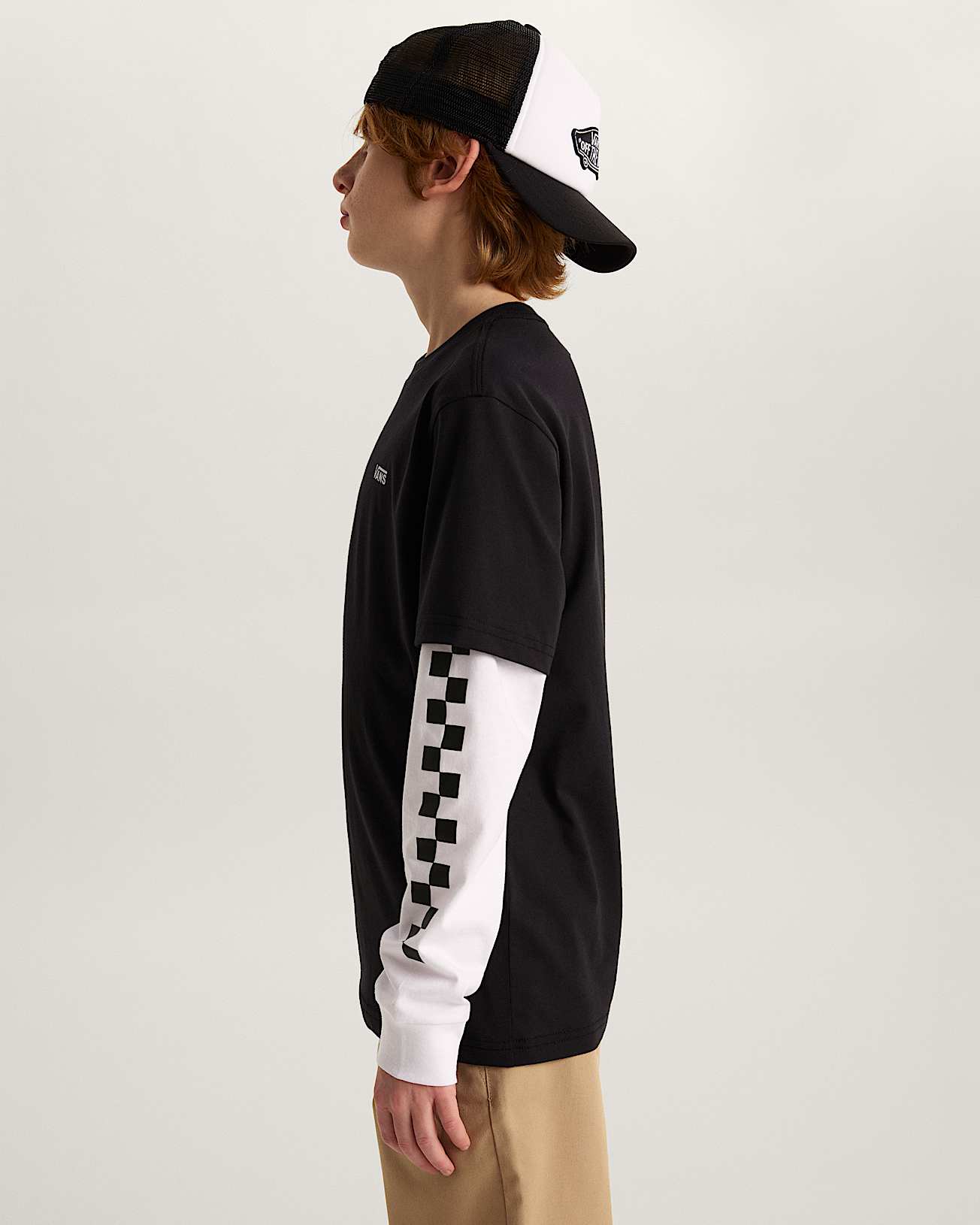 LONG CHECK TWOFER TShirt 814 Years VANS Black ALT4