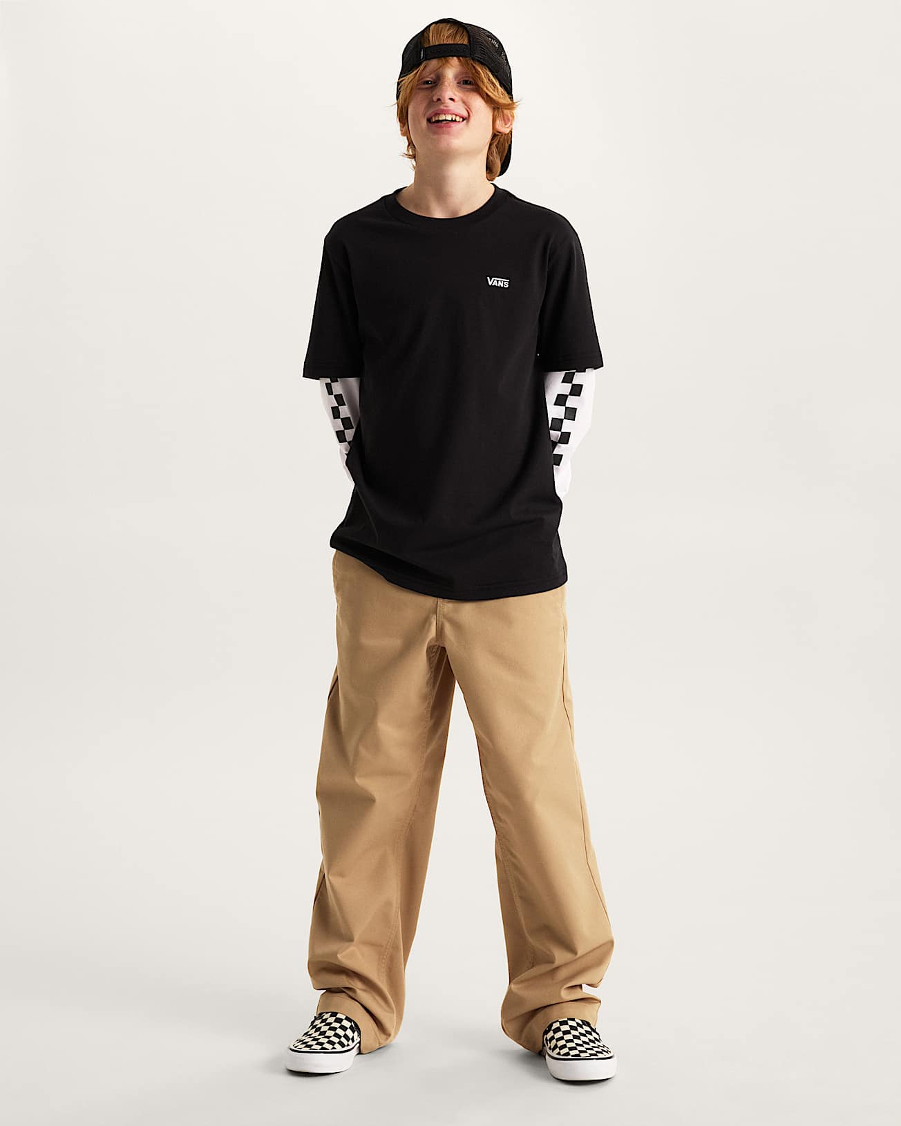 LONG CHECK TWOFER TShirt 814 Years VANS Black ALT8