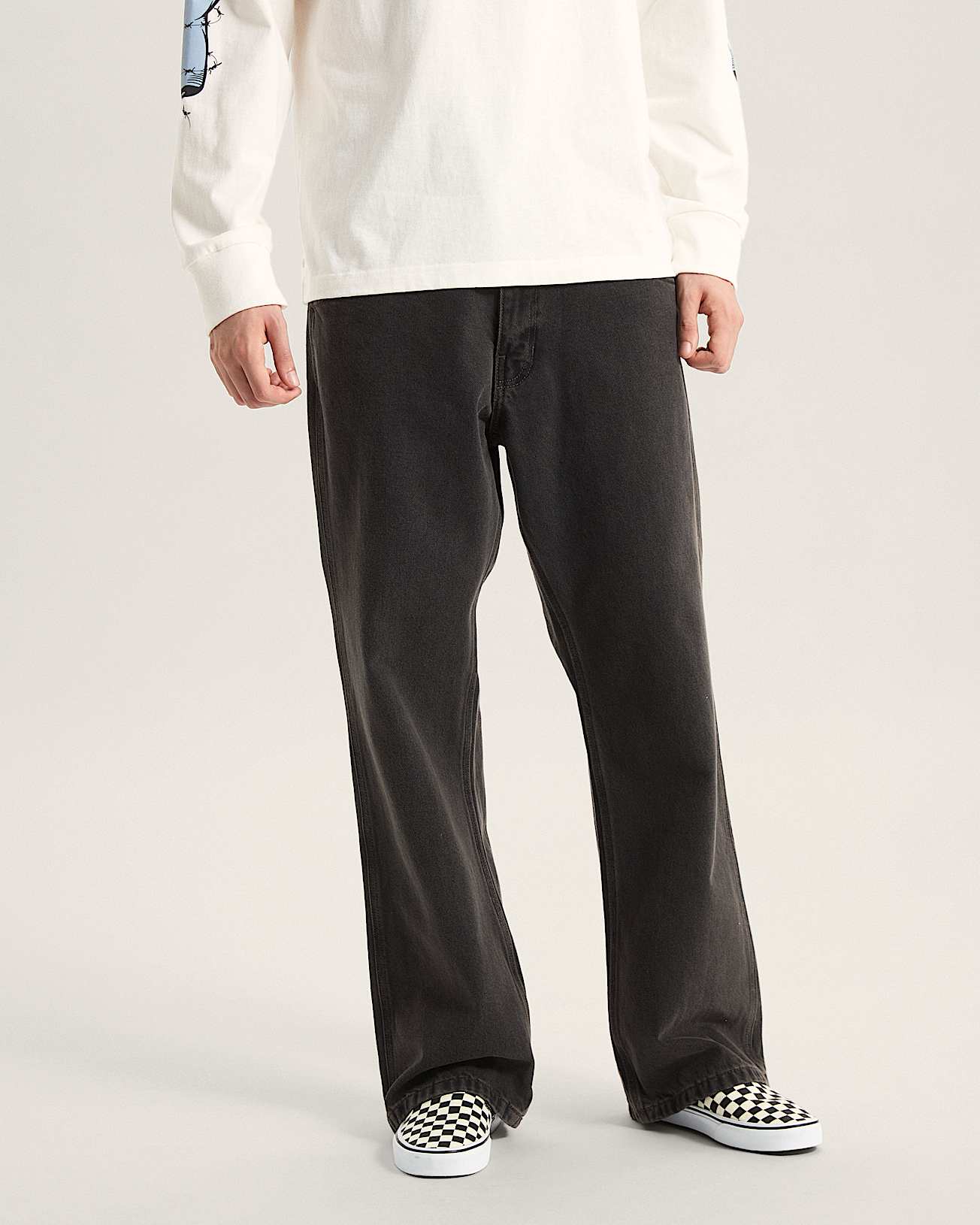 Pantalones de denim de estilo skater con corte holgado bootcut VANS Negro ALT2