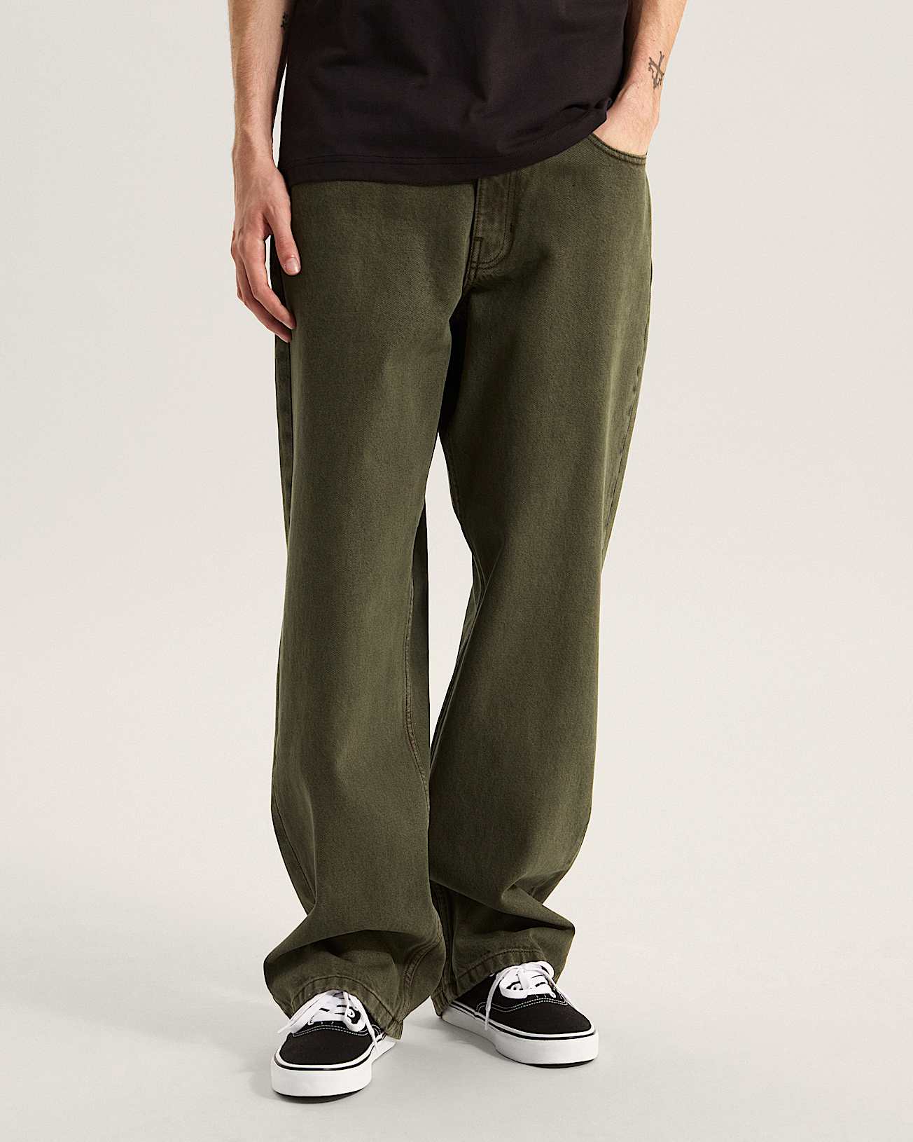 Check5 Loose Denim Pant Mossy Olive VANS Verde ALT2