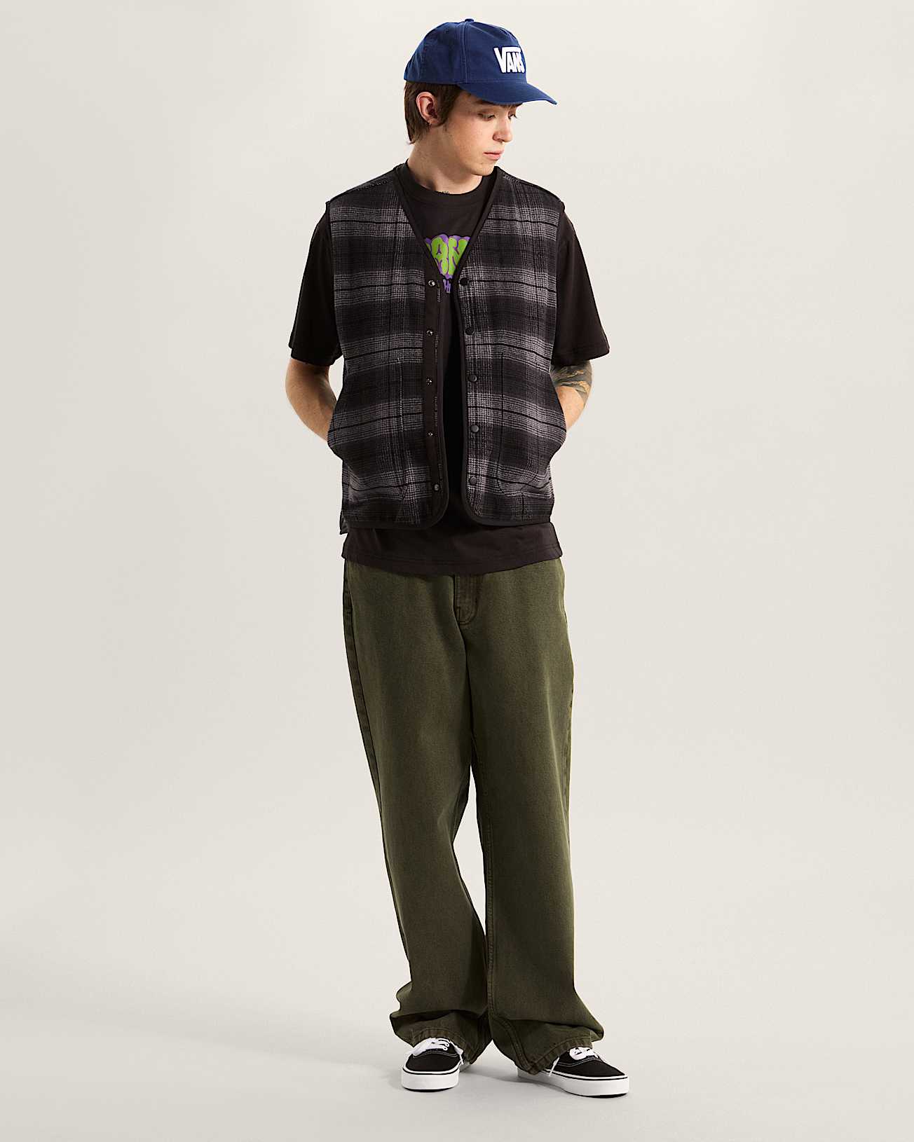 Check5 Loose Denim Trousers VANS Green ALT5