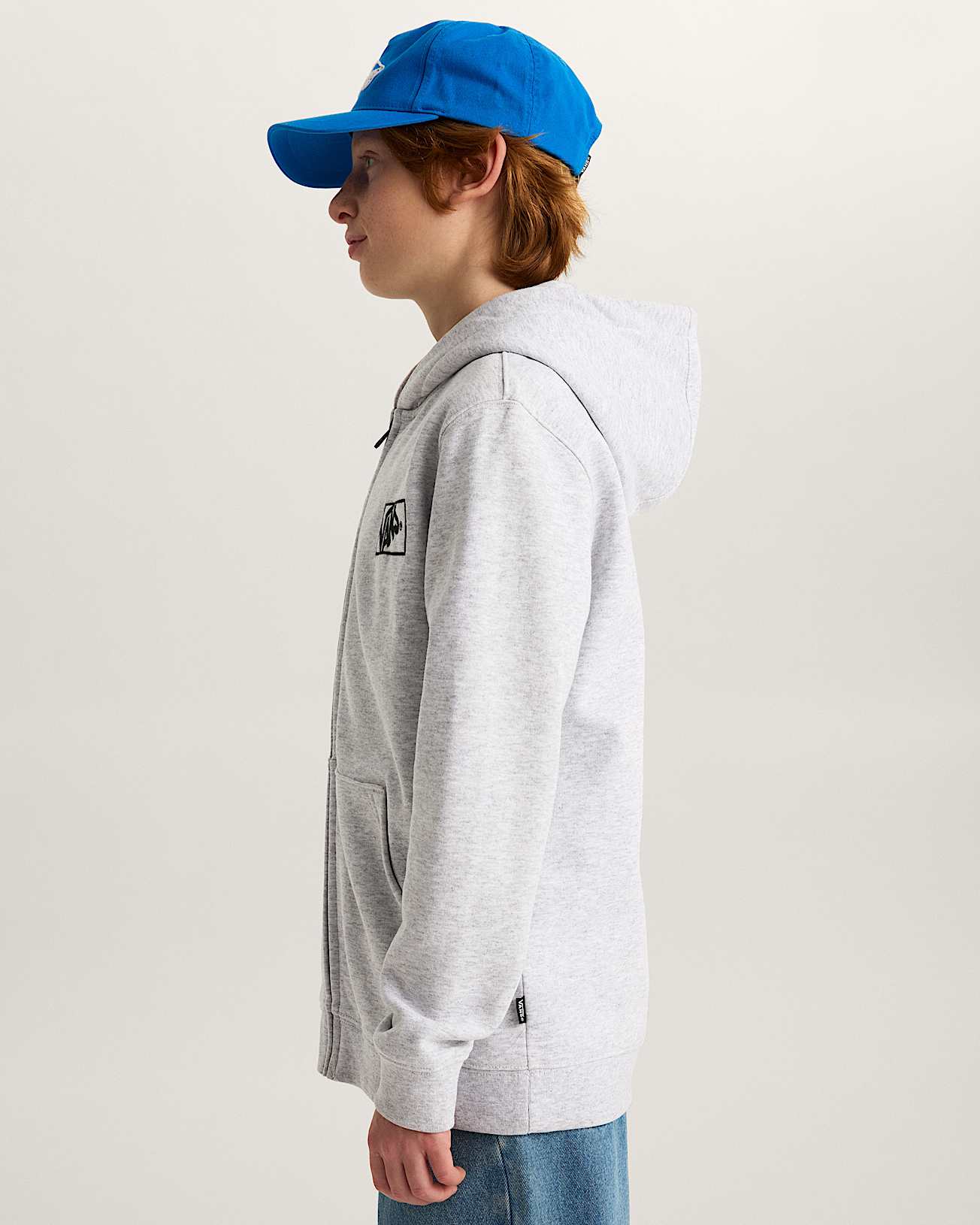 Sweat  capuche zipp By Blocked Box Enfant 814 ans VANS Gris ALT4