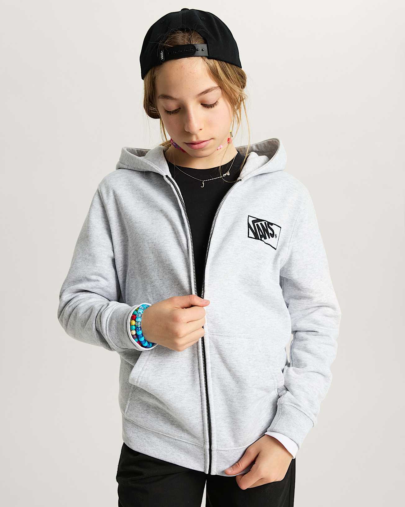 BY BLOCKED BOX FZ HOODIE Light Grey Heather VANS Grey ALT7