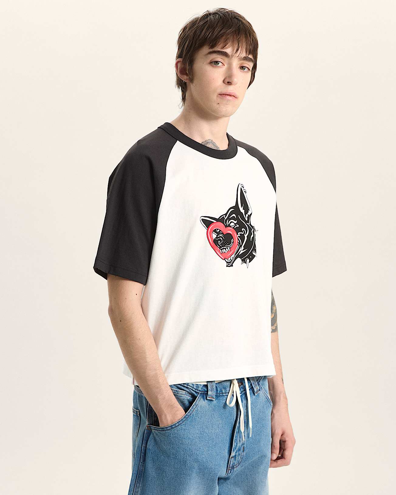 Kurzes Dayana Dog Face TShirt VANS Wei ALT2