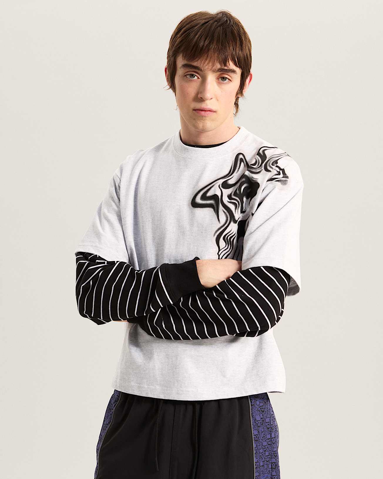 Smoke Skull Short SS Tee ASH HEATHER VANS Gris ALT2