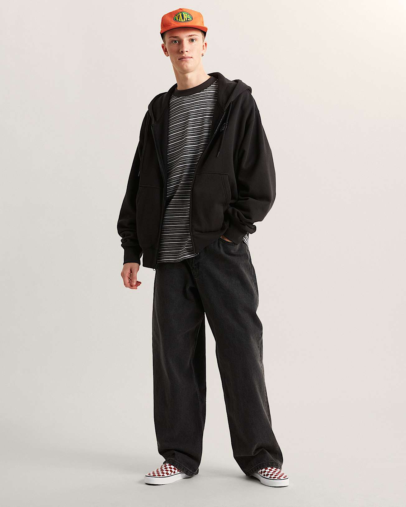 Bluza z kapturem Stretch Logo Zip Pullover VANS Czarny ALT5