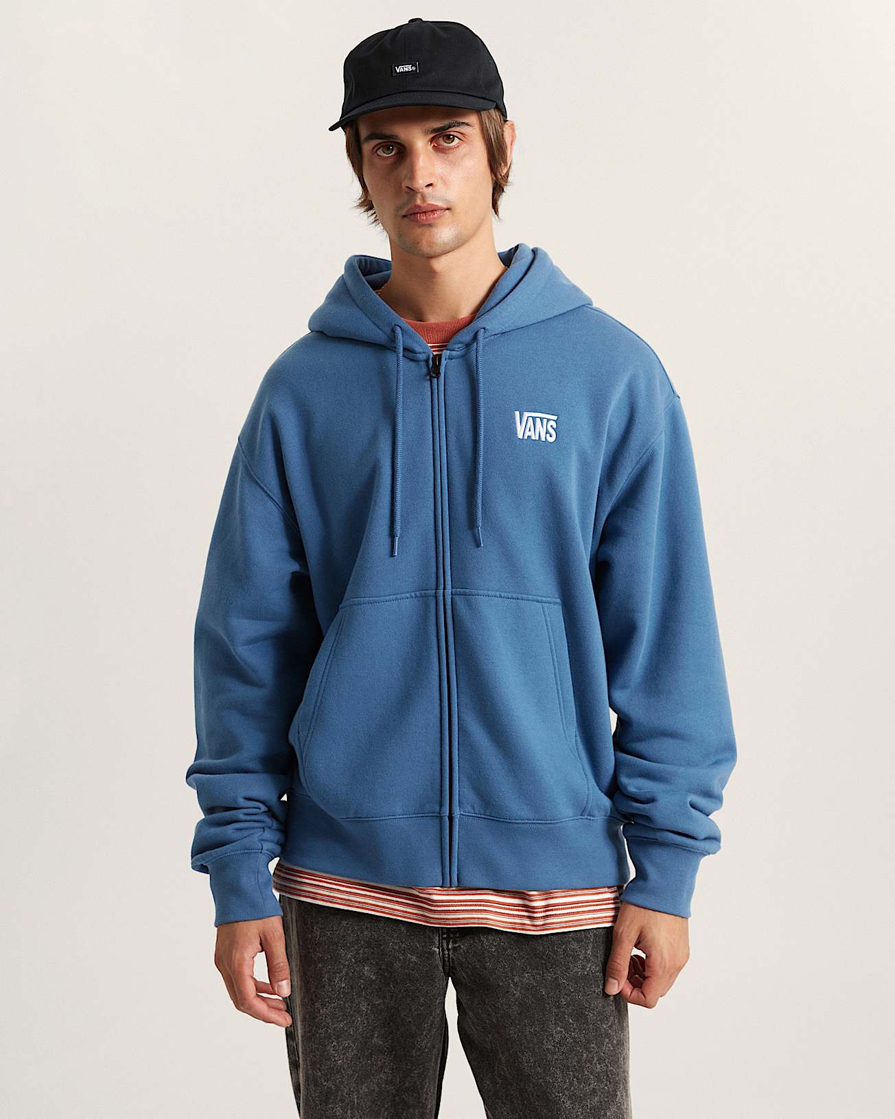 Stretch Logo Zip Pullover Hoodie VANS Blue ALT2