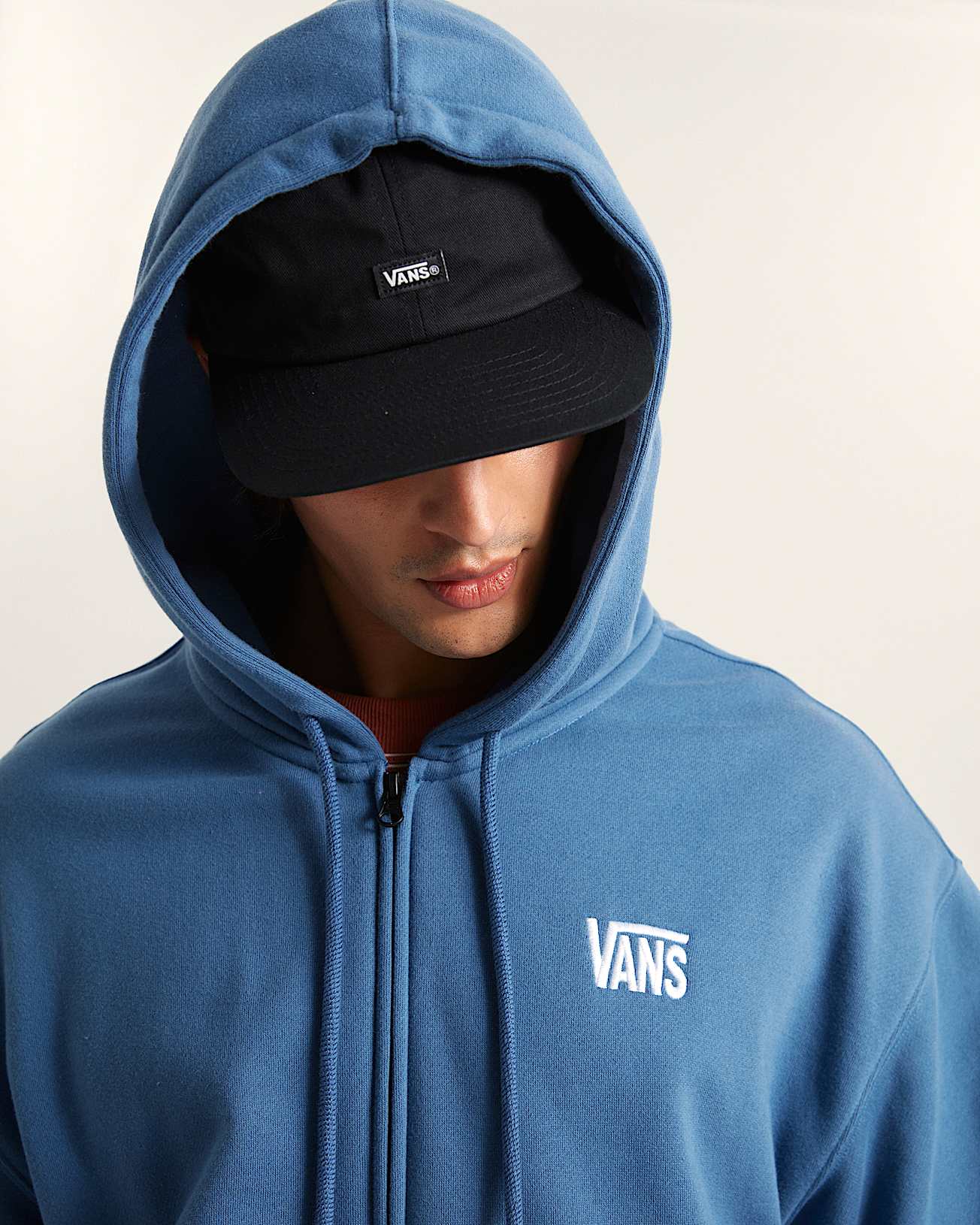 Stretch Logo Zip Pullover Hoodie VANS Blue ALT6