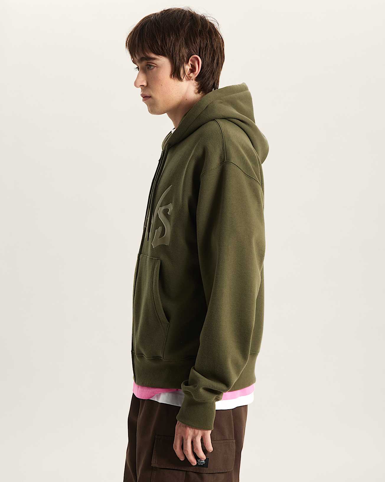 Felpa con cappuccio e zip intera Wild Circle VANS Verde ALT4