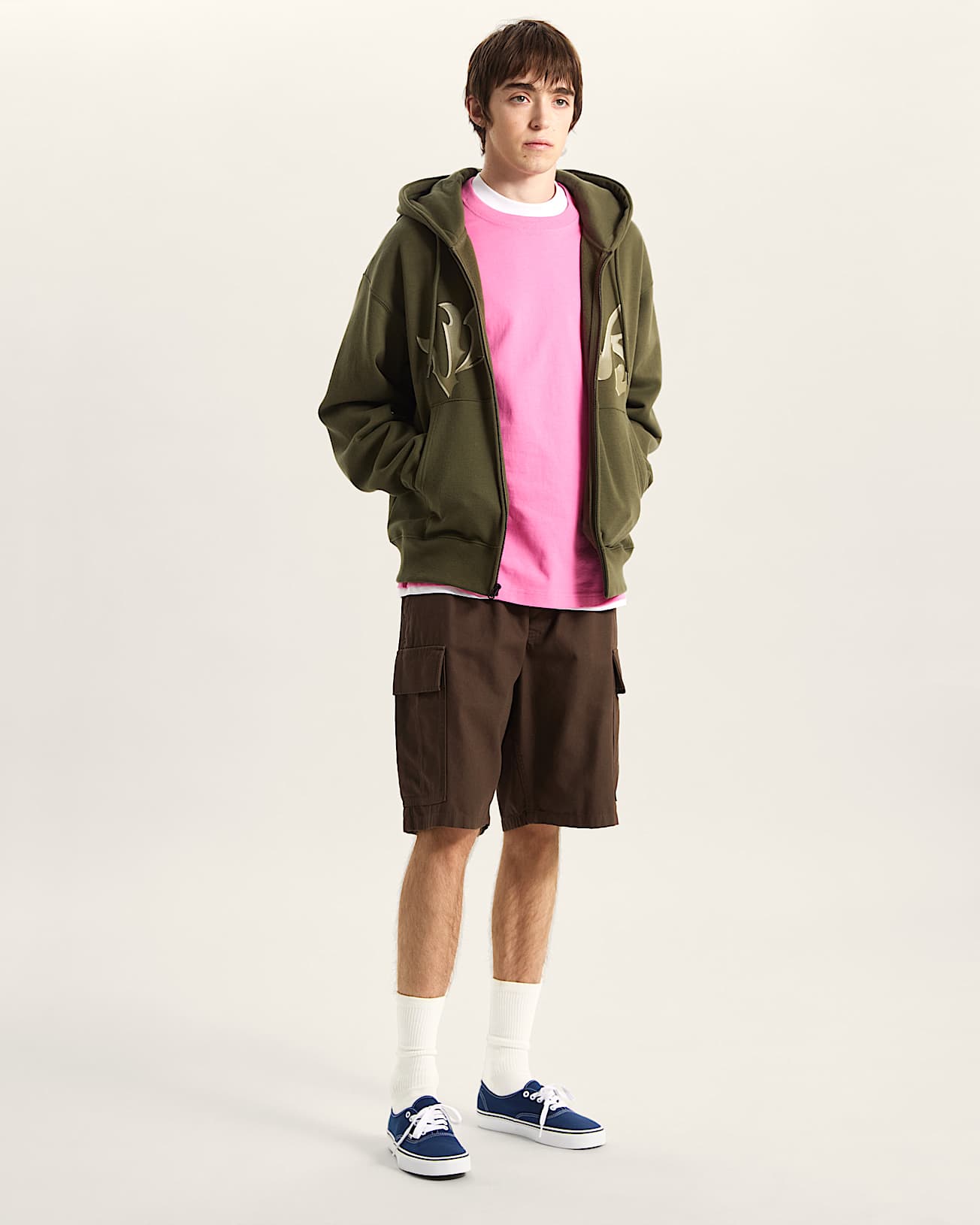 Felpa con cappuccio e zip intera Wild Circle VANS Verde ALT5