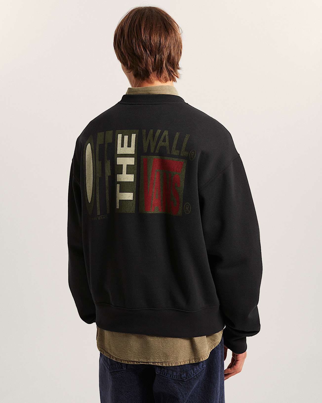Sweatshirt Stretch Stack Crackle Crew VANS Noir ALT3