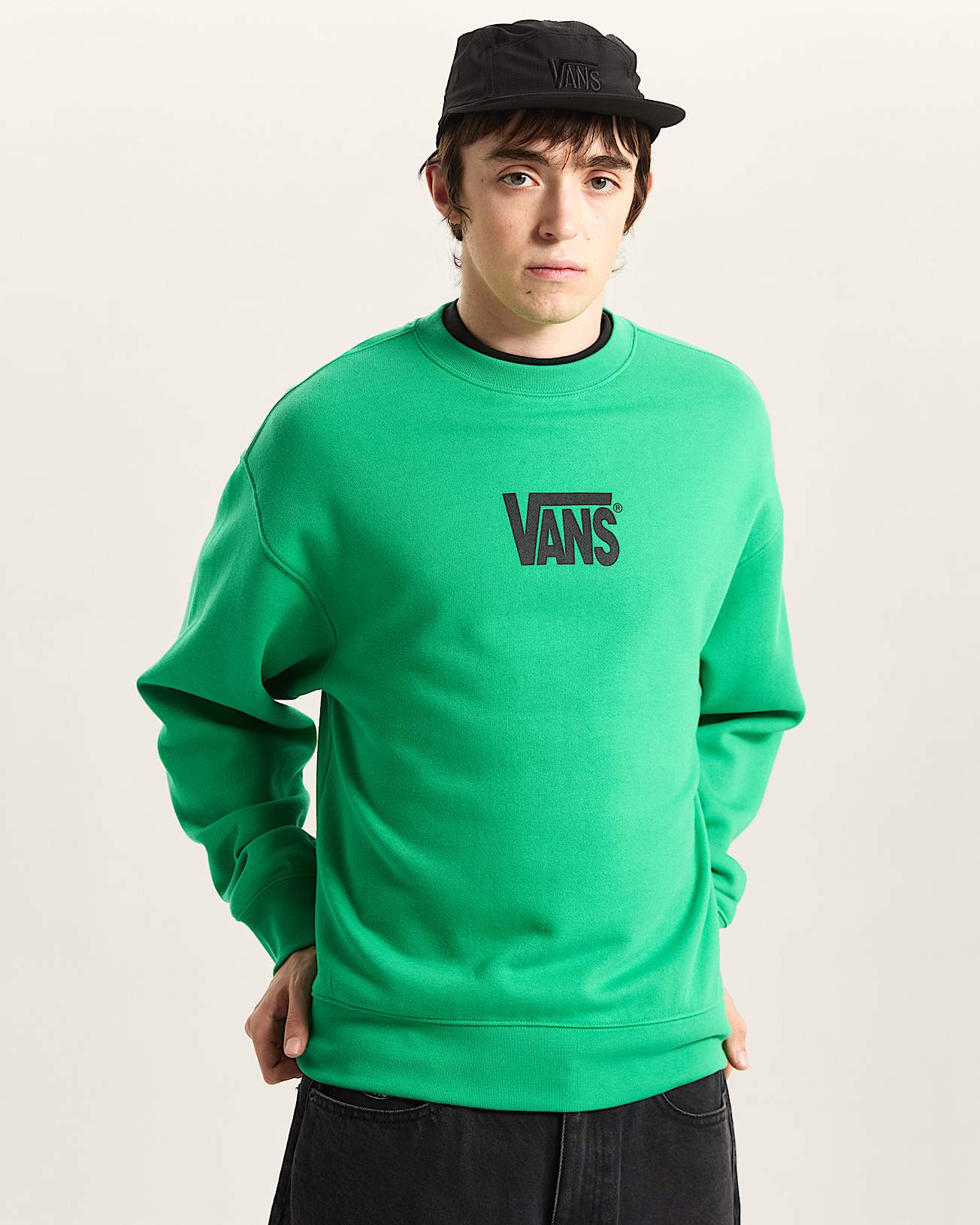 StretchSweatshirt mit Rundhalsausschnitt und Logo VANS Grn ALT2