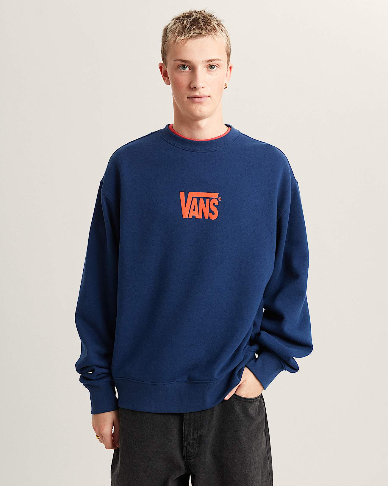 Stretch Logo Crew Sweatshirt VANS Blue ALT2