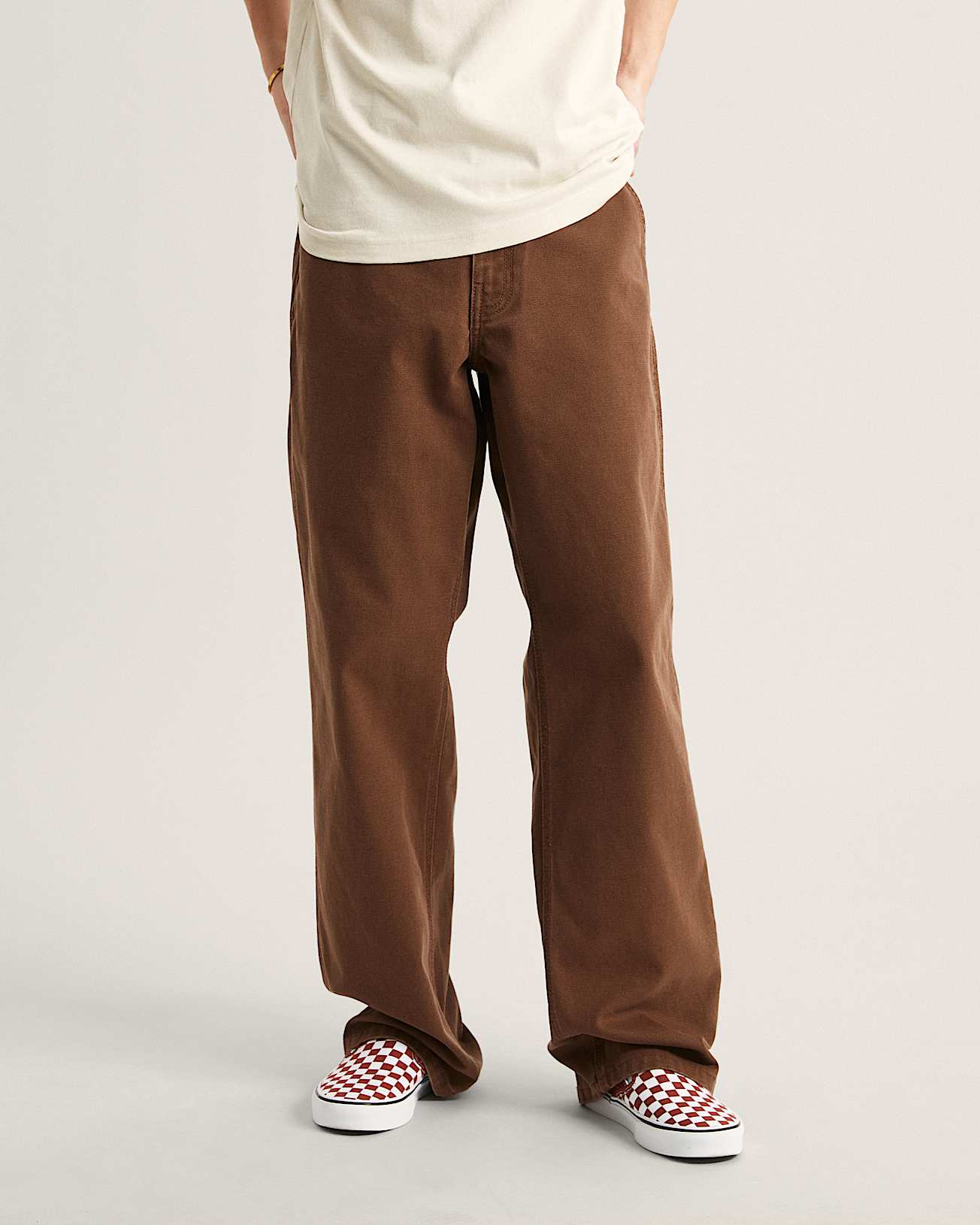 Drill Chore Loose Carpenter Trousers VANS Brown ALT2