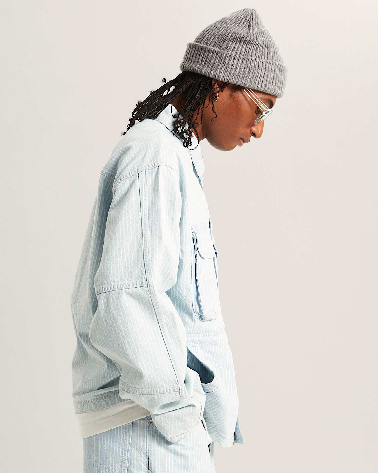 Umber Denim Stripe Jacket VANS Grey ALT4