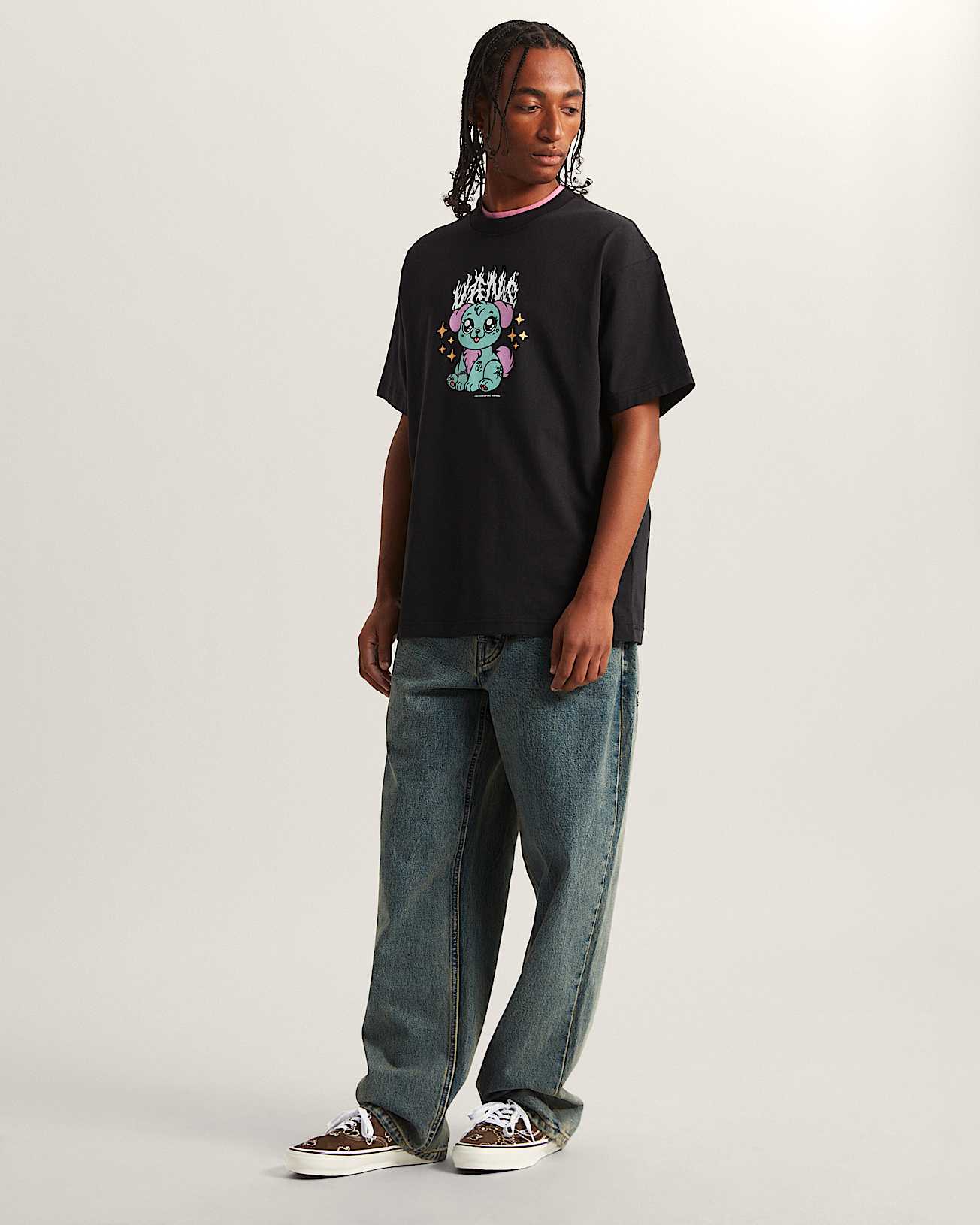 LX Check5 Loose Denim Pants Dirty Wash VANS Blue ALT5