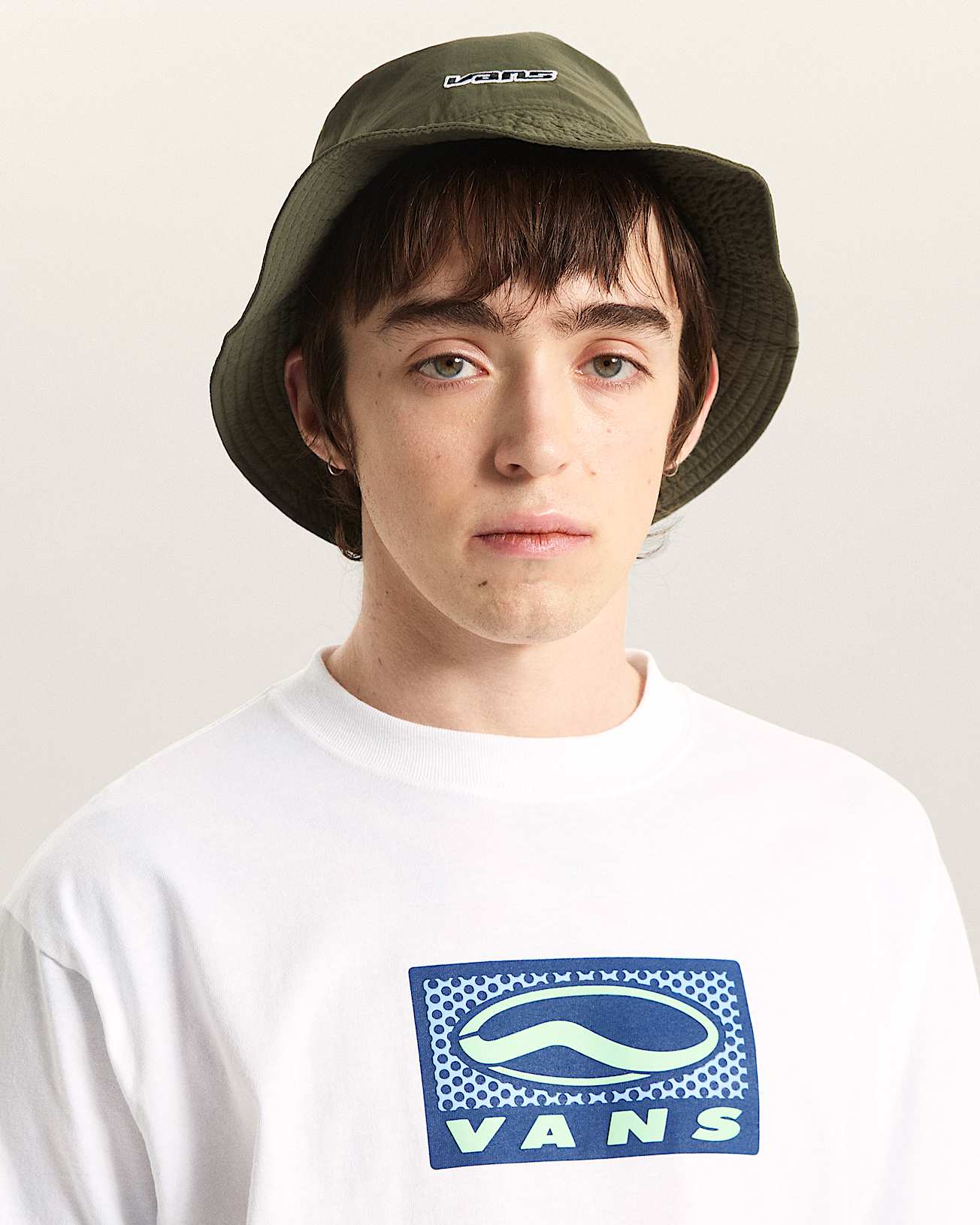 Dropped V Bucket Mossy Olive VANS Green ALT3