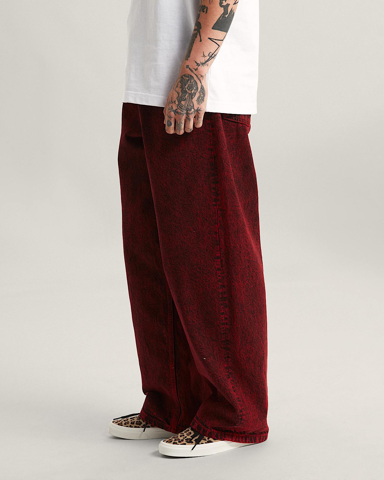 Check5 Baggy Acid Overdyed Denim Pants RACING RED VANS Rojo ALT4