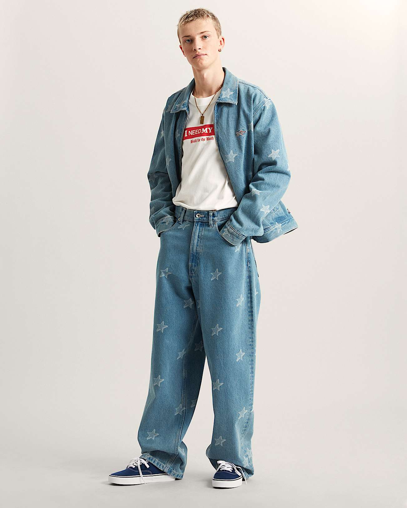 Check5 Baggy Denim Starmarked Pants STONEWASHBLUE VANS Blue ALT5