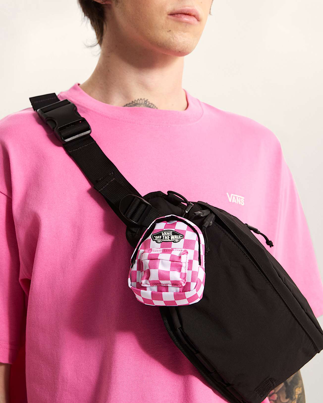Micro Old Skool Backpack CHECKERBOARD Pink Fizz VANS Corderosa ALT3