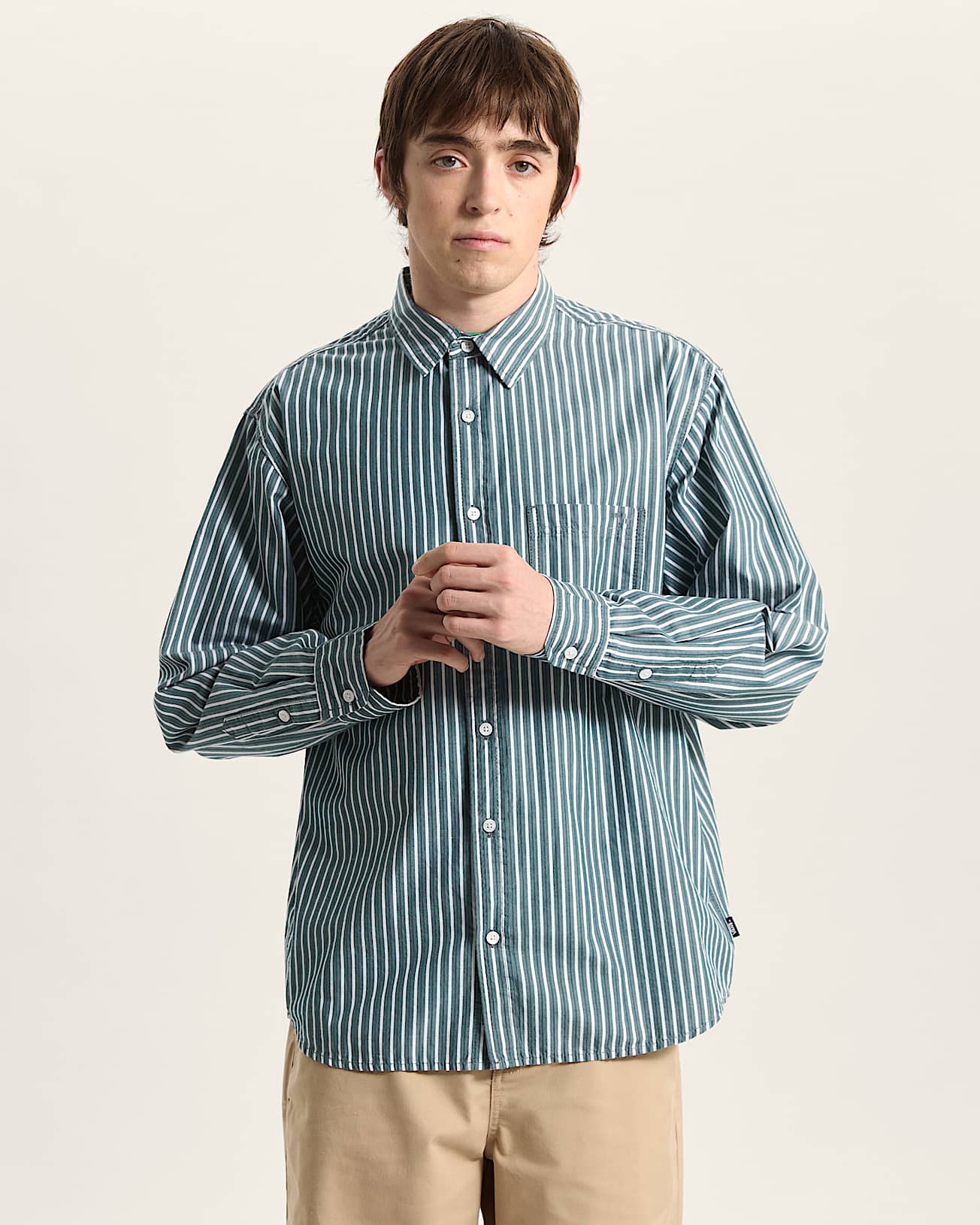 Dobby Stripe LS Shirt Mystic Moss VANS Verde ALT2