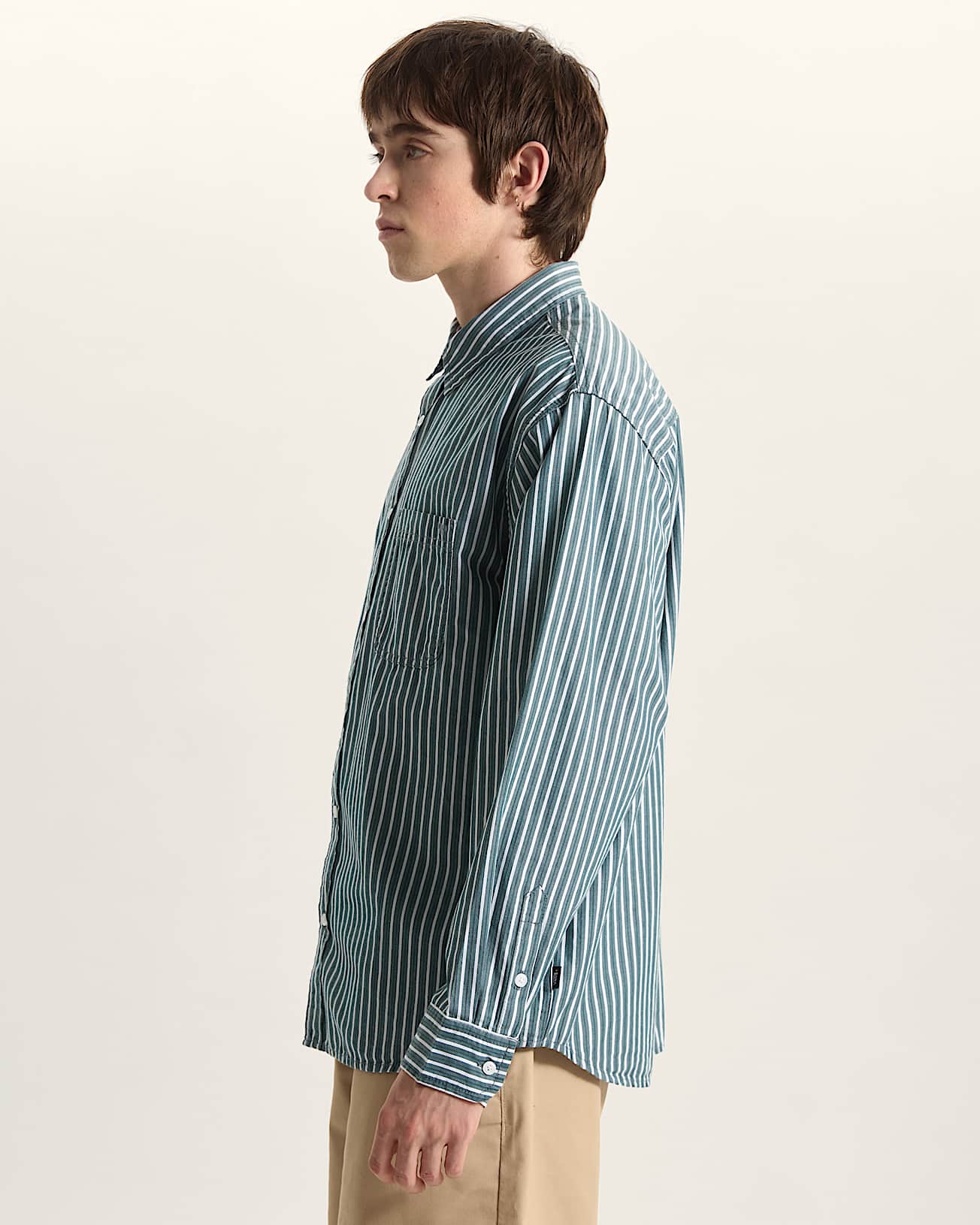 Dobby Stripe LS Shirt Mystic Moss VANS Verde ALT4