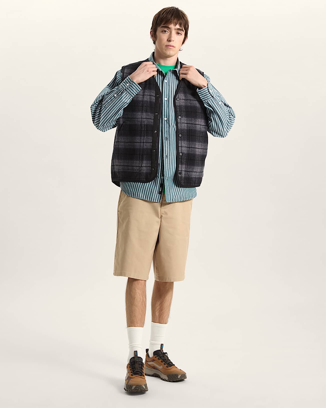 Dobby Stripe LS Shirt Mystic Moss VANS Verde ALT5