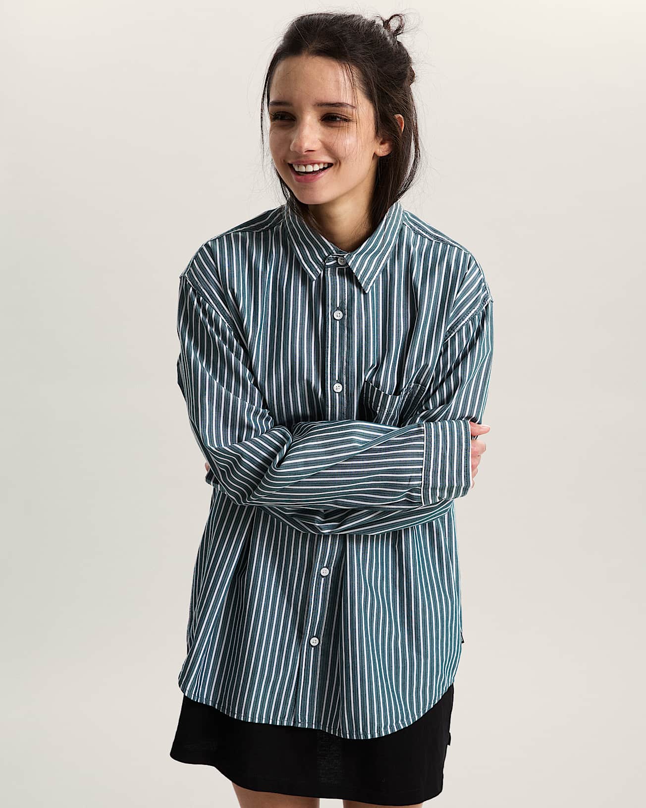 Premium Dobby Stripe Langarmshirt VANS Grn ALT6