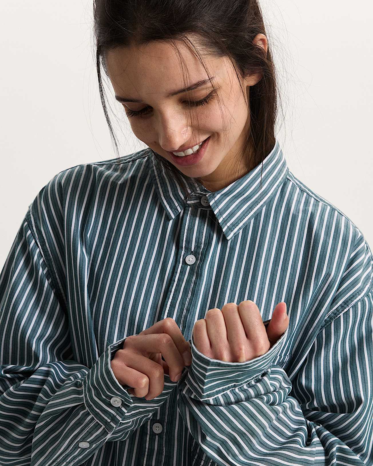 Dobby Stripe LS Shirt Mystic Moss VANS Verde ALT10