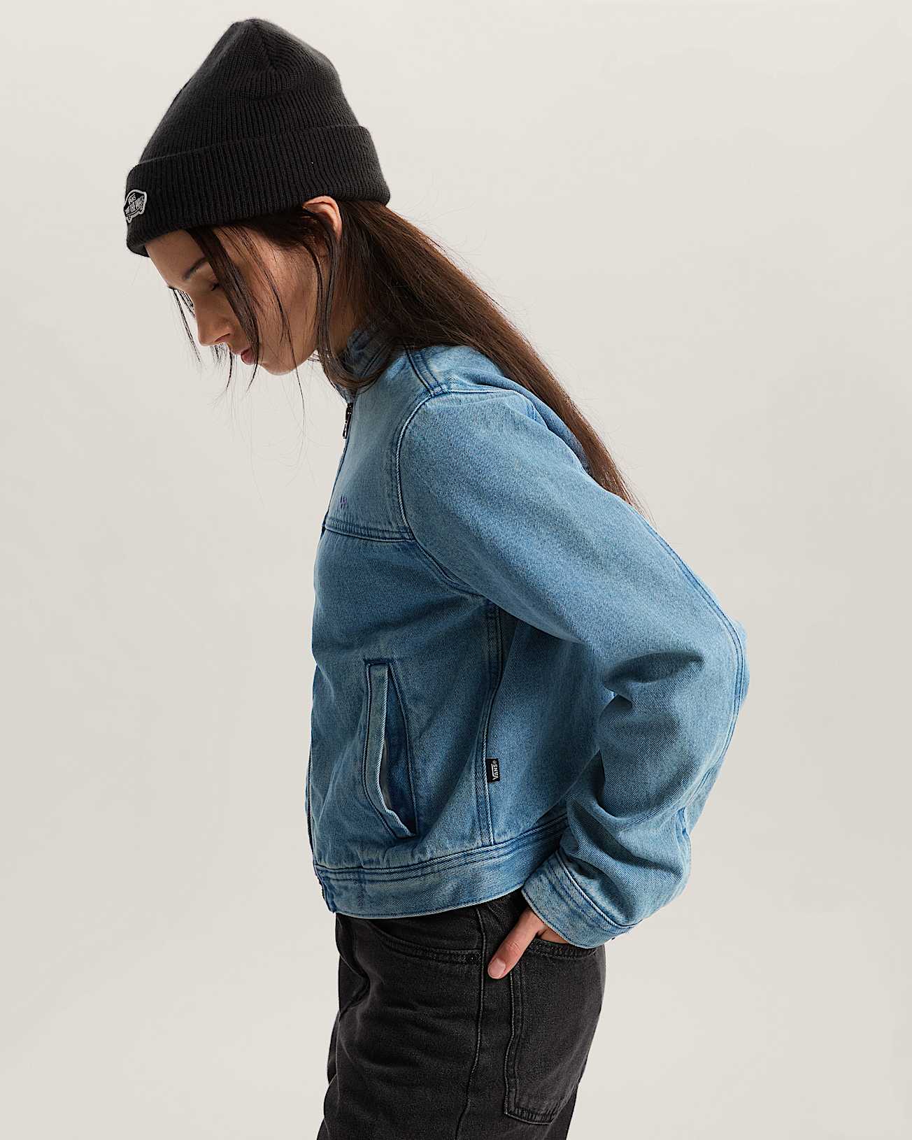 LX WMN Pomona Collarless Station Jacket STONEWASHBLUE VANS Blue ALT4