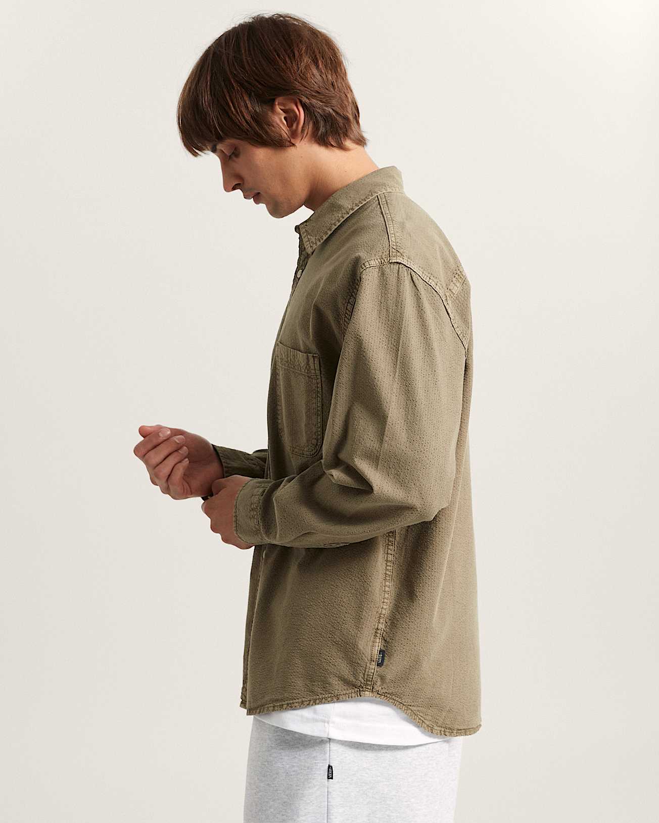 Chemise  manches longues Lawson Seersucker Pigment VANS Marron ALT4