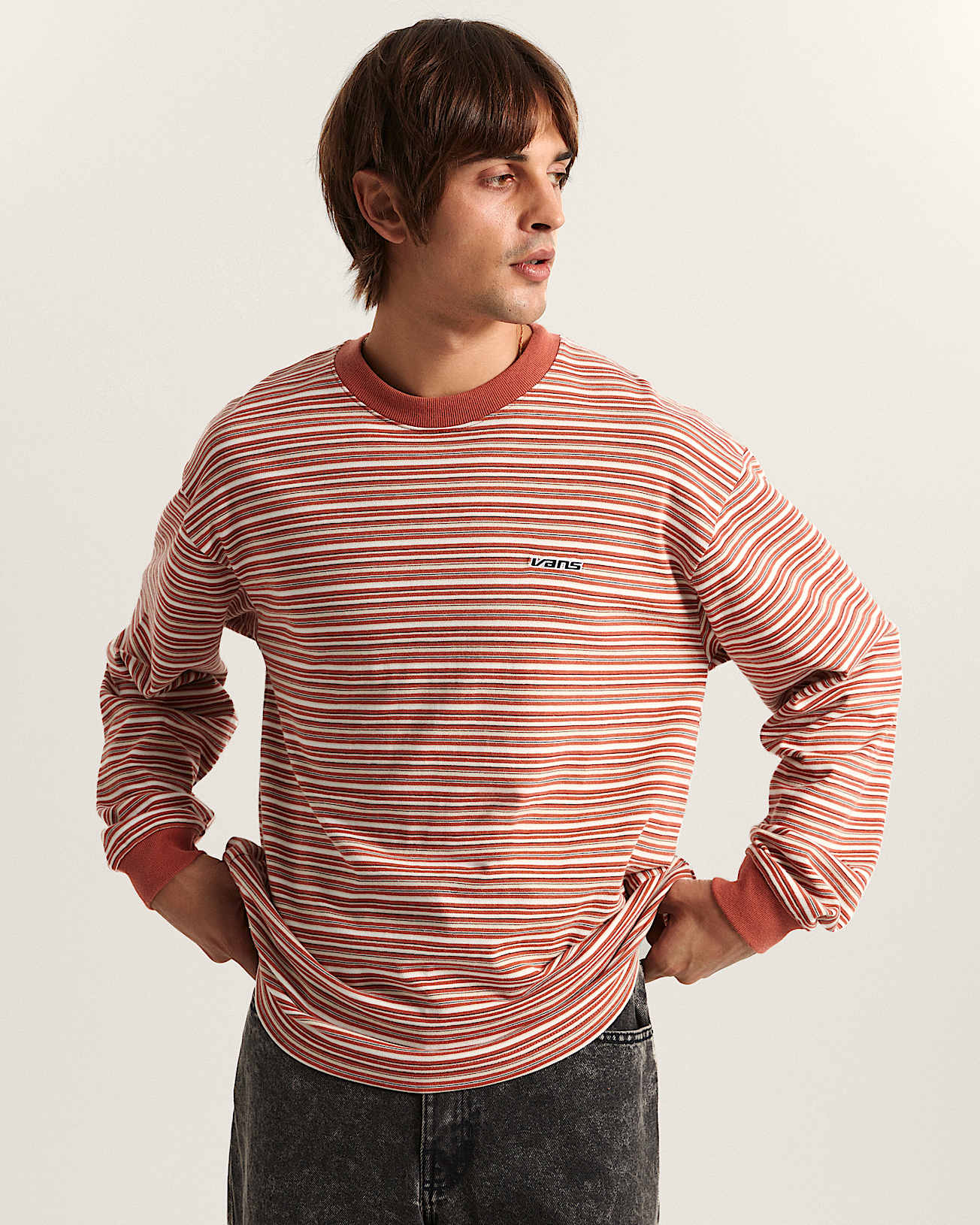 Camiseta de punto de manga larga Wesley Stripe VANS Naranjo ALT2