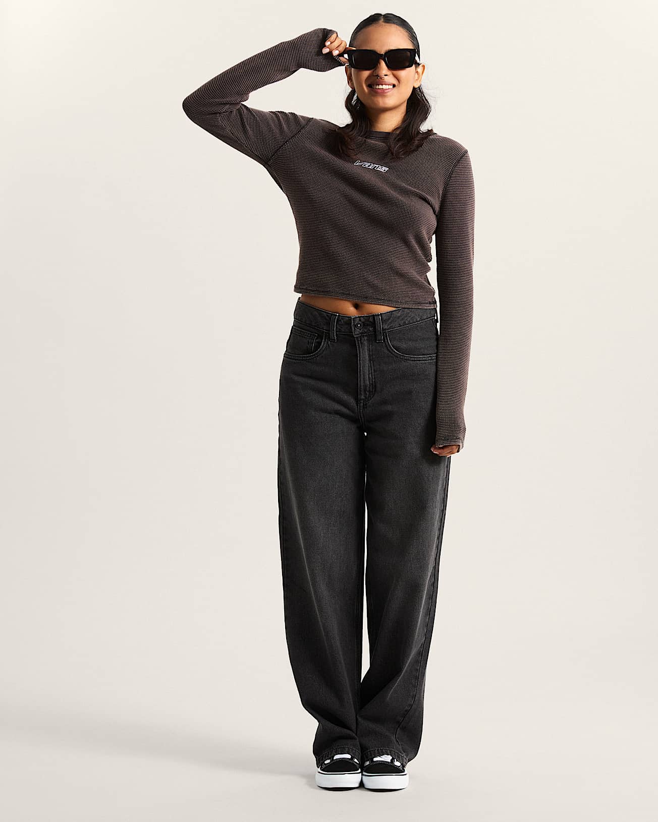 Teri Waffle Langarmhemd VANS Schwarz ALT4