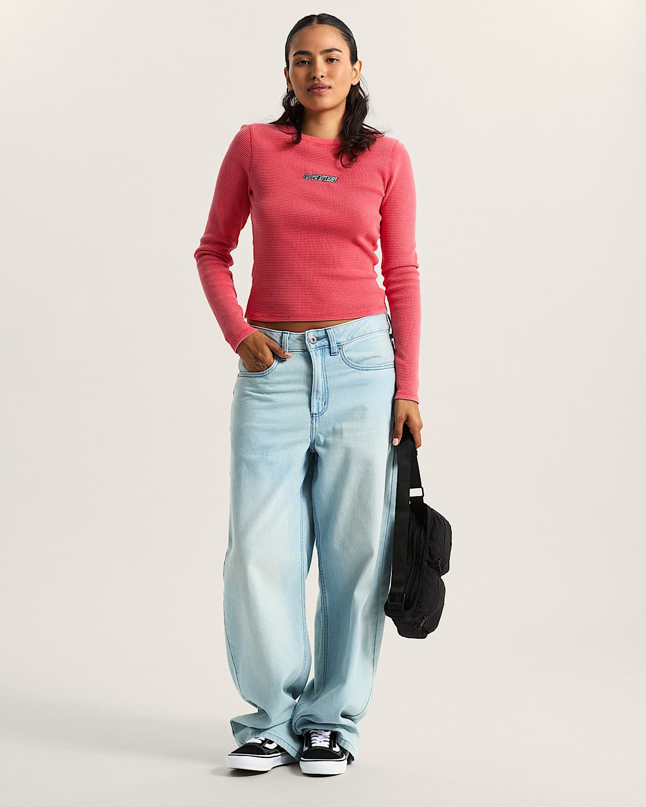 Camisa de manga larga Teri Waffle VANS Rosa ALT4