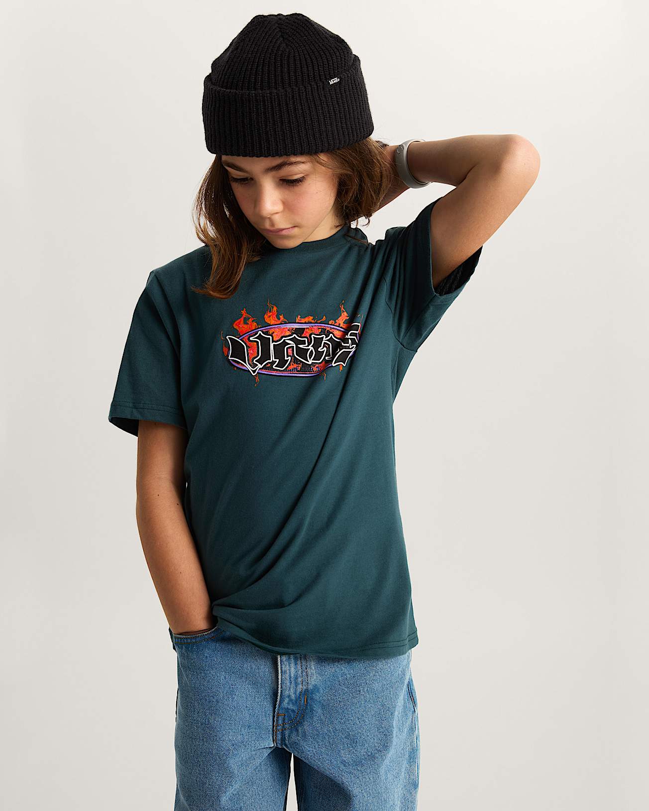 Kinder Night Spark TShirt 814 Jahre VANS Grn ALT2