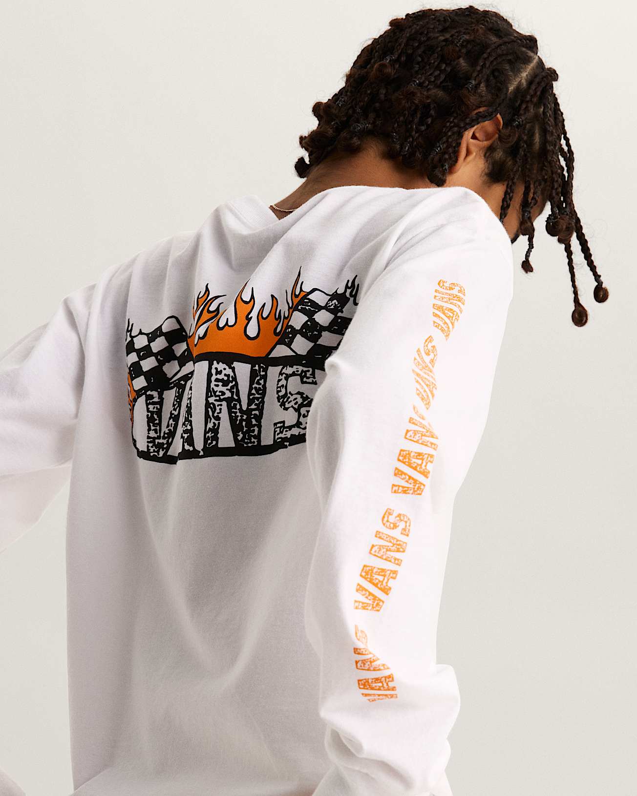 Kiner Racing Flames Langarmshirt 814 Jahre VANS Wei ALT3